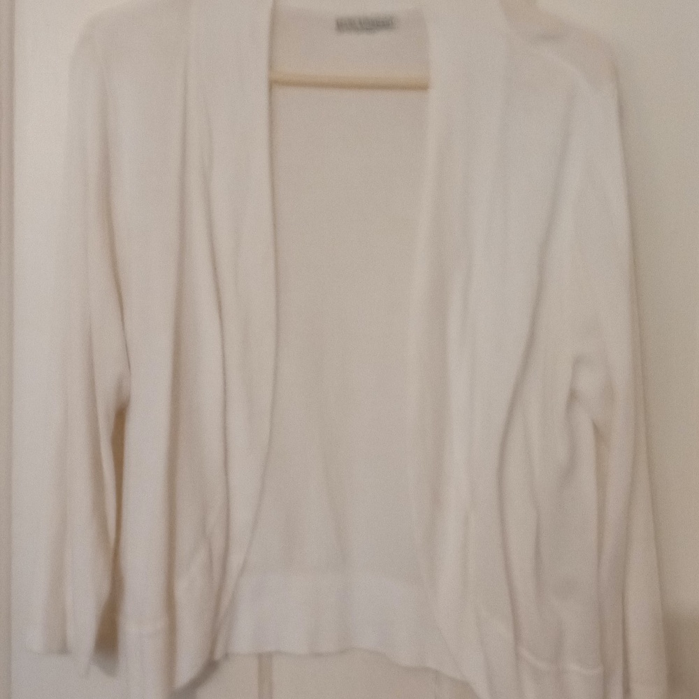 White Cotton bolero seater, Dana Buchman, size Large/Medium